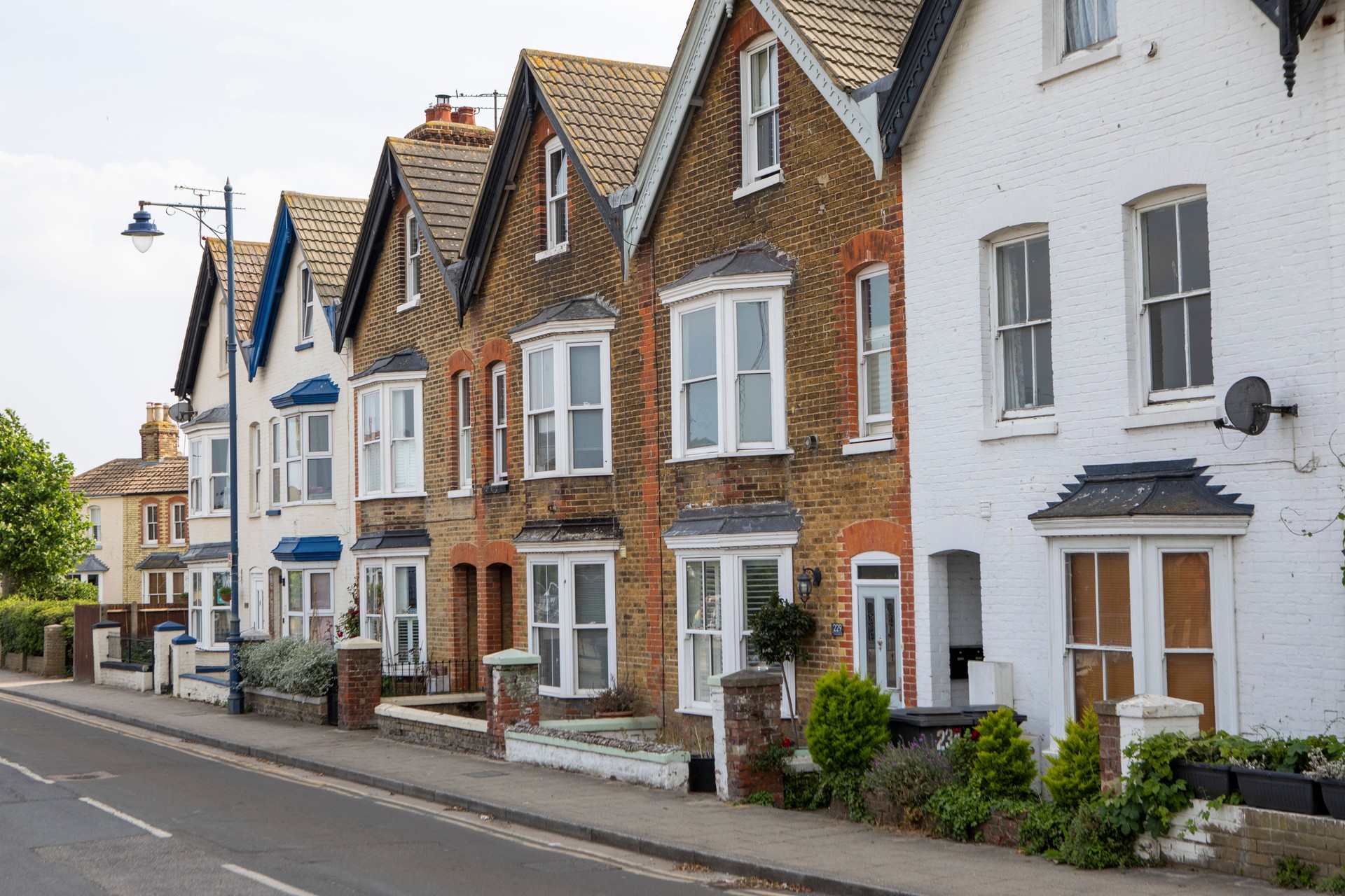 Row of terraced houses in a British town